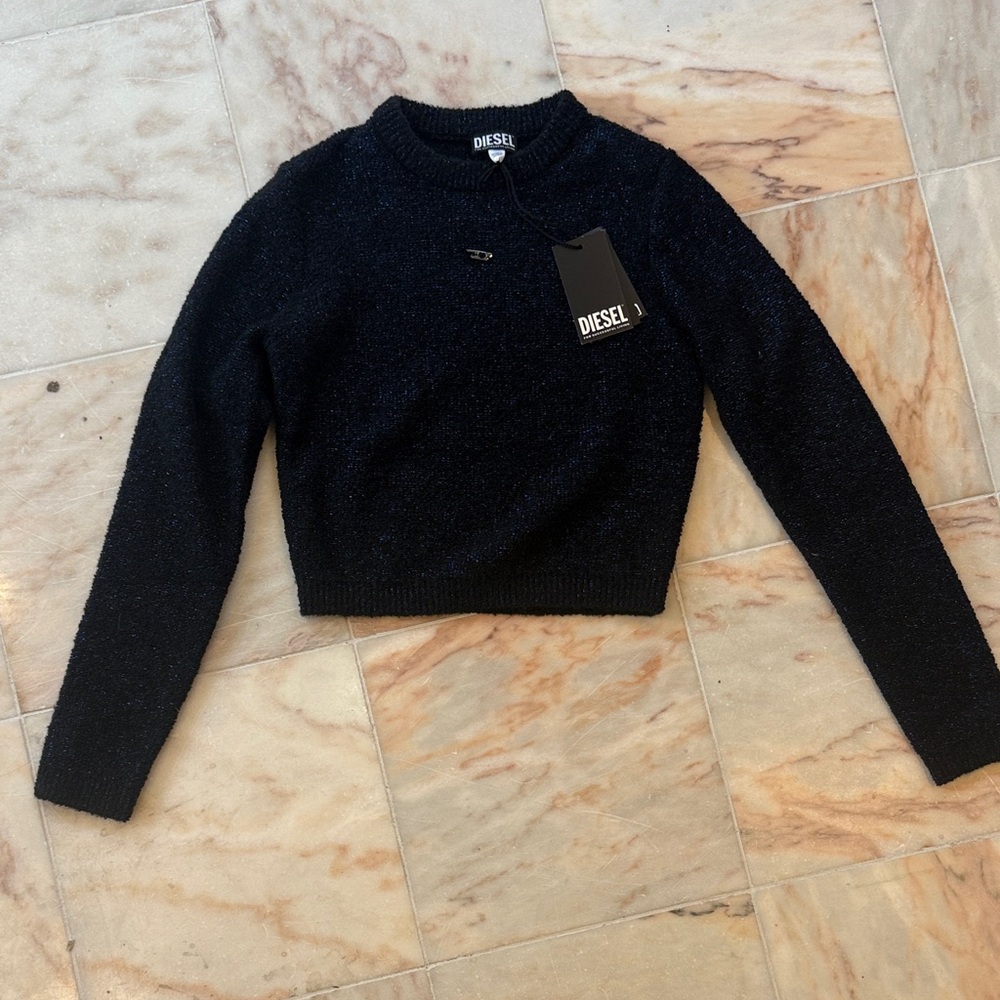 Diesel cropped Metallic Knit Sweater